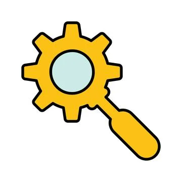 Magnifier, optimization icon. Stock Illustration