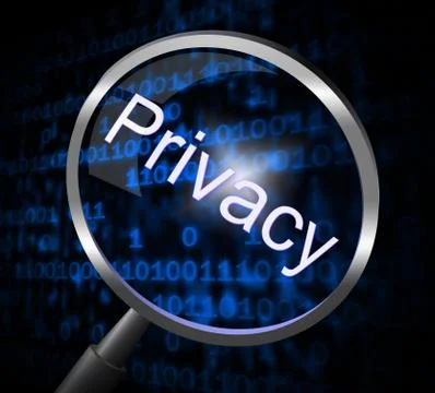 Magnifier privacy representing confidentially secrecy and searching Stock Illustration