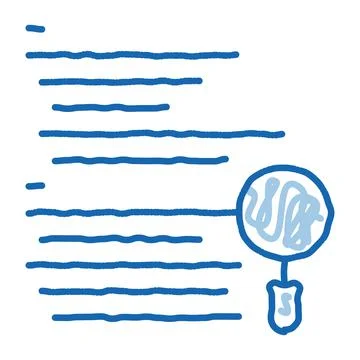 Magnifier Search Code Mistake doodle icon hand drawn illustration Illustrazione stock