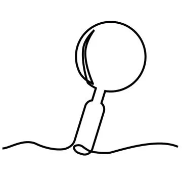 Magnifier - Single Line 01A Stock Illustration