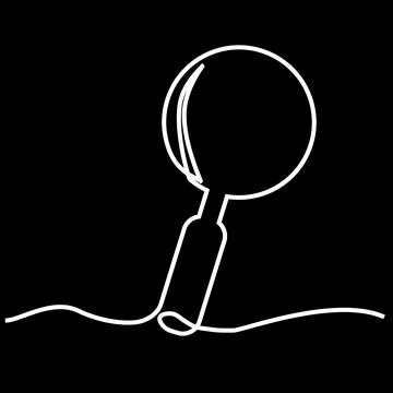Magnifier - Single Line 01B Stock Illustration