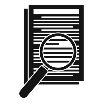 Magnifier text edit icon, simple style Stock Illustration