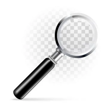Magnifier on a transparent background. Vector illustration Stock Illustration
