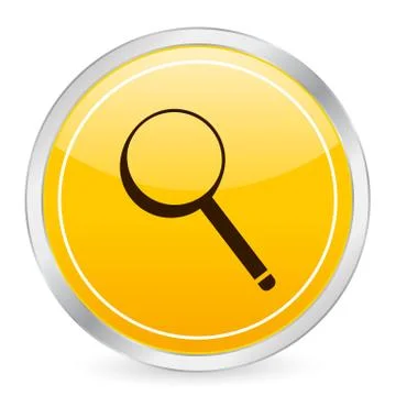 Magnifier yellow circle icon Stock Illustration