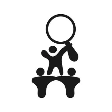 Magnify Commitment Teamwork Together Black Logo Stock Illustration