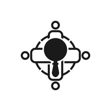 Magnify Commitment Teamwork Together Black Logo Stock Illustration