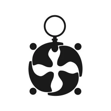 Magnify Community Commitment Teamwork Together Black Logo Stock Illustration