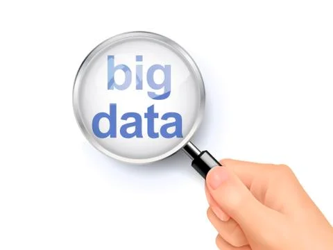 Magnify glass of big data Illustrazione stock