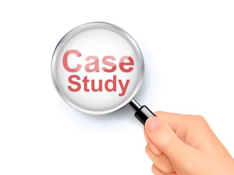 Magnify glass of case study Illustrazione stock