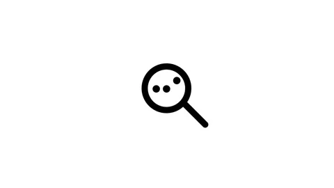 Magnify glass loading dots icon animation isolated on white background Video stock 321469587
