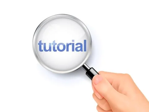 Magnify glass of tutorial Illustrazione stock