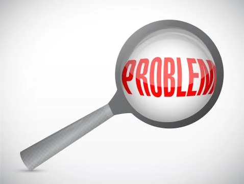 Magnify over a problem. illustration design Illustrazione stock