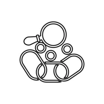 Magnify search Commitment Teamwork Together Outline Logo Stock Illustration