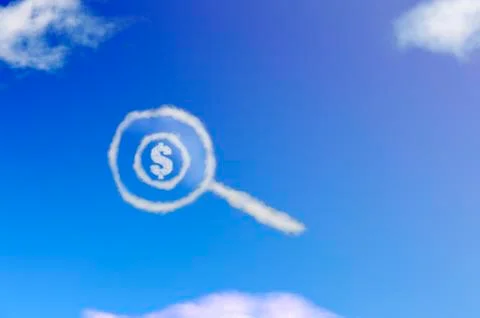 Magnifying cloud Stock-Illustration