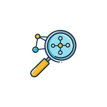 Magnifying connection visualizes complex data structure understanding explo.. 스톡 일러스트