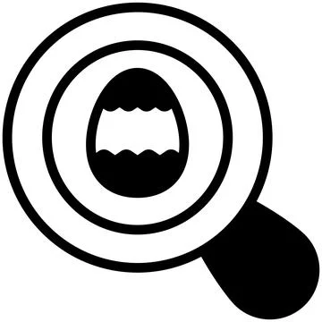 Magnifying egg flat line icon Illustrazione stock