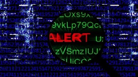 Magnifying glass on alert Stock Footage 80372407
