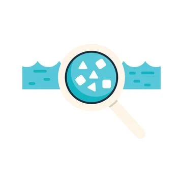 Magnifying glass analyzing big data flow with geometric shapes Illustrazione stock