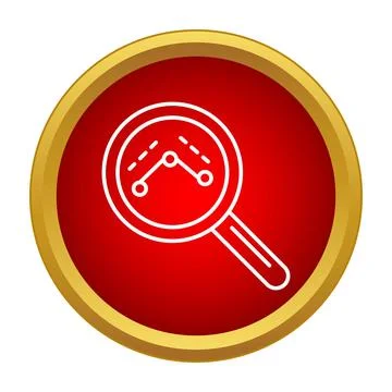 Magnifying glass analyzing data graph icon Illustrazione stock