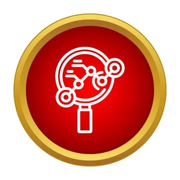 Magnifying glass analyzing data network information icon Stock Illustration