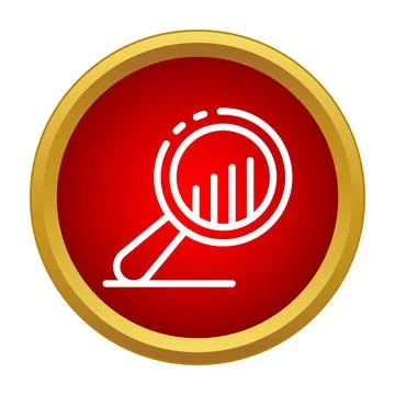 Magnifying glass analyzing data statistics research icon Stock Illustration