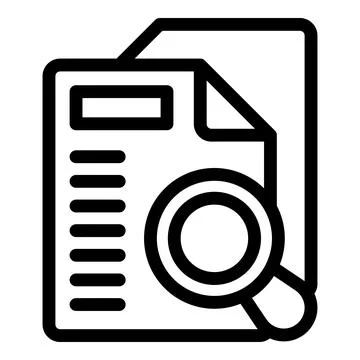 Magnifying glass analyzing document with data analysis icon Stock Illustration