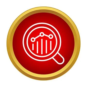 Magnifying glass analyzing financial data statistics chart Stock Illustration