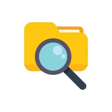 Magnifying glass analyzing folder with documents inside Stock Illustration