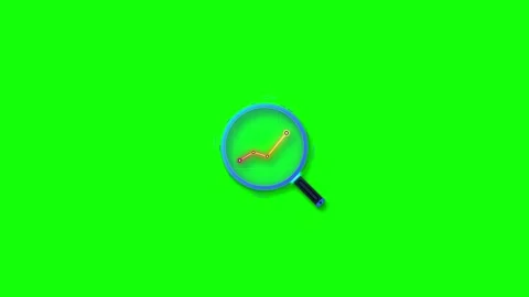 Magnifying glass analyzing growing financial chart animation on green scree.. Stock-Footage 337555968