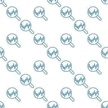 Magnifying Glass and Candlestick Chart Searching vector Magnifier outline s.. Stock Illustration