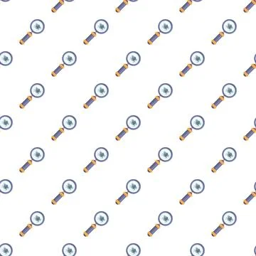 Magnifying glass and computer bug seamless pattern イラスト素材