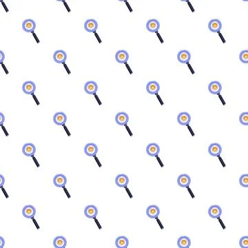 Magnifying glass and flower pattern searching discovery イラスト素材