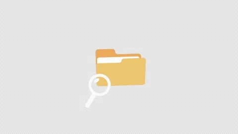 Magnifying glass and folder animation on alpha channel background. Searchin.. Stock Footage 341671658