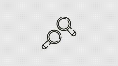 Magnifying glass animation featuring two black outline icons and simple dec.. Stock-Footage 341834473