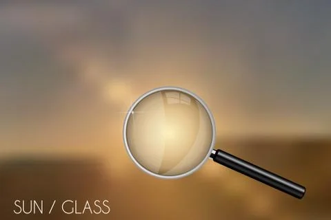 Magnifying glass on a blurred background Stock Illustration