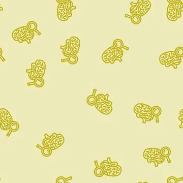 Magnifying glass brainstorm line vector seamless pattern 스톡 일러스트