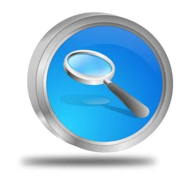 Magnifying glass button Stock Illustration
