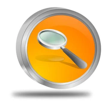 Magnifying glass button Illustrazione stock