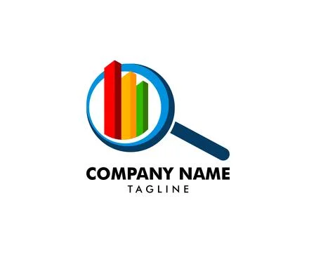 Magnifying Glass Chart Analyze Logo Stock Illustration