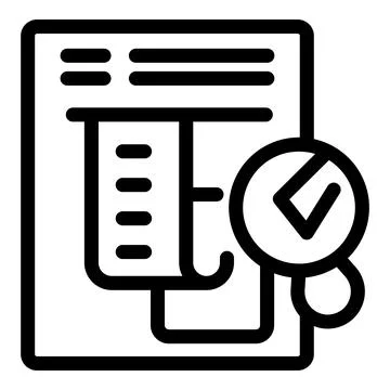 Magnifying glass checking approved document with check mark icon Stock Illustration