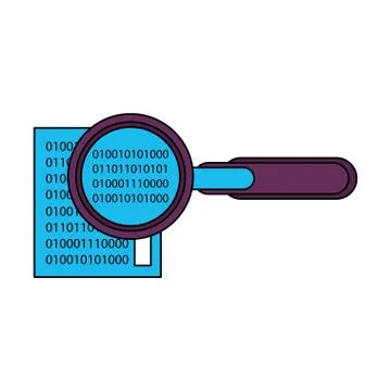 Magnifying glass checking system cartoon イラスト素材