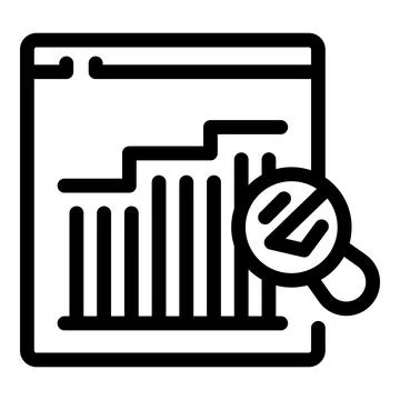 Magnifying glass checking website traffic growth chart, web analytics concept Stock Illustration