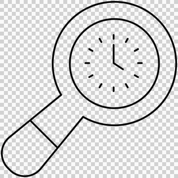 Magnifying glass with clock time Illustrazione stock