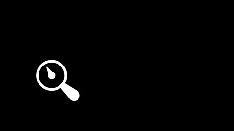 Magnifying glass with clock timer animation isolated on black background Stock Footage 339048160