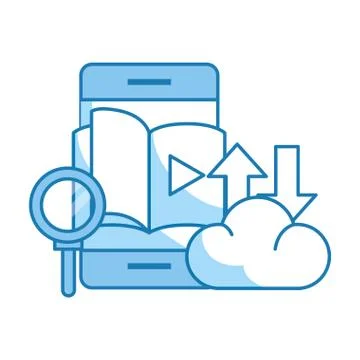 Magnifying glass with cloud 스톡 일러스트