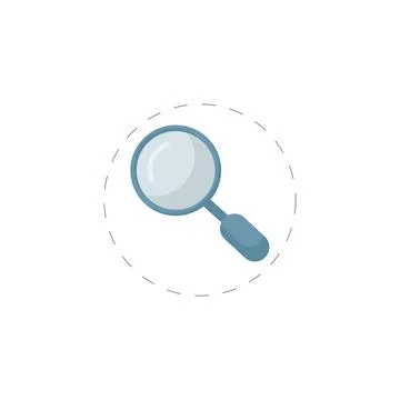 Magnifying glass colourful flat vector icon Stock Illustration