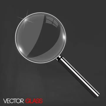 Magnifying glass on a dark background Stock Illustration