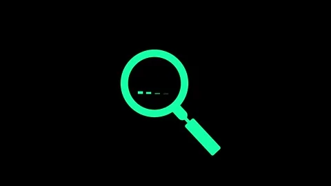 Magnifying glass with data analysis icon, simple design business growth con.. Video stock 260902661