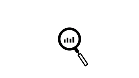 Magnifying glass with data analysis icon, simple design business growth con.. Video stock 260902664