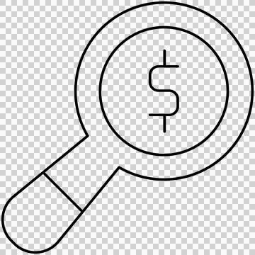 Magnifying glass with dollar sign 스톡 일러스트